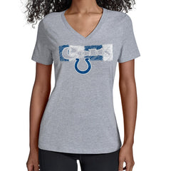 Indianapolis Colts Starter Women's Color Shading V-Neck T-Shirt - Gray for sale