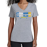 Los Angeles Chargers Starter Women's Color Shading V-Neck T-Shirt - Gray cheap