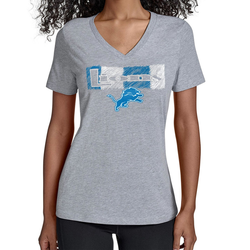 Detroit Lions Starter Women's Color Shading V-Neck T-Shirt - Gray discount