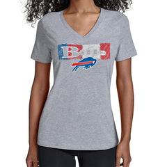 Buffalo Bills Starter Women's Color Shading V-Neck T-Shirt - Gray discount