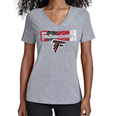 Atlanta Falcons Starter Women's Color Shading V-Neck T-Shirt - Gray outlet