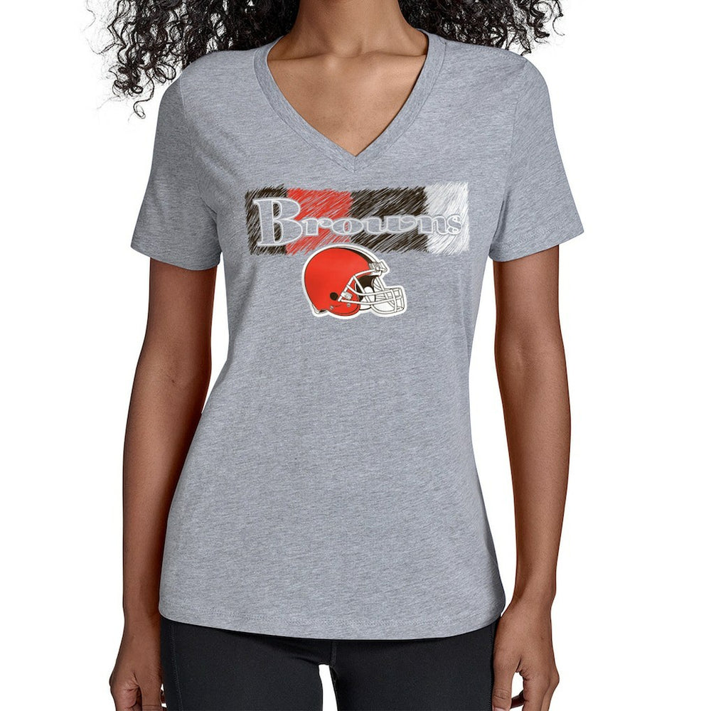 Cleveland Browns Starter Women's Color Shading V-Neck T-Shirt - Gray on sale