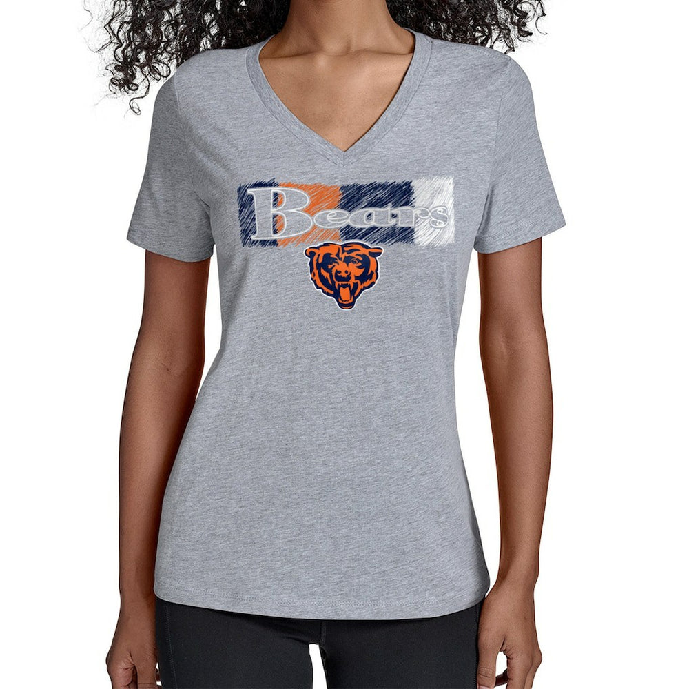 Chicago Bears Starter Women's Color Shading V-Neck T-Shirt - Gray discount