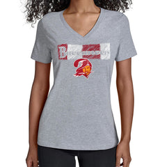 Tampa Bay Buccaneers Starter Women's Color Shading V-Neck T-Shirt - Gray cheap
