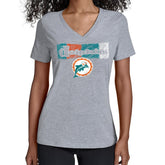 Miami Dolphins Starter Women's Color Shading V-Neck T-Shirt - Gray on sale