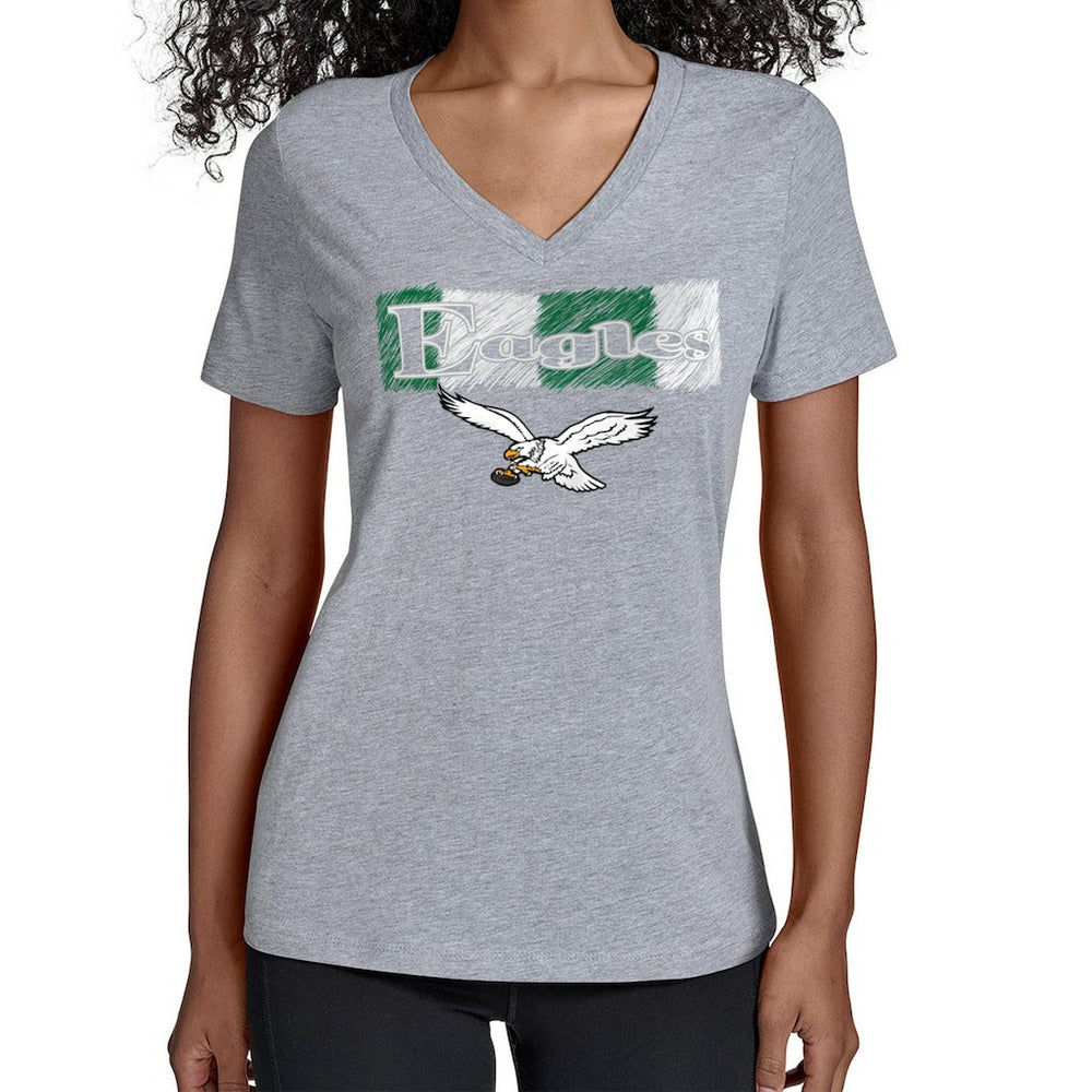 Philadelphia Eagles Starter Women's Color Shading V-Neck T-Shirt - Gray online