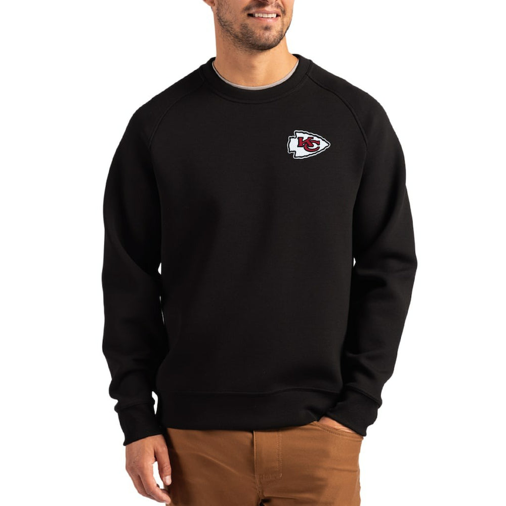 Kansas City Chiefs Cutter & Buck Primary Logo Roam Recycled Raglan Pullover Sweatshirt - Black discount