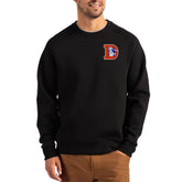 Denver Broncos Cutter & Buck Throwback Roam Recycled Raglan Pullover Sweatshirt - Black on sale