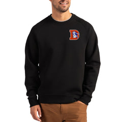 Denver Broncos Cutter & Buck Throwback Roam Recycled Raglan Pullover Sweatshirt - Black on sale