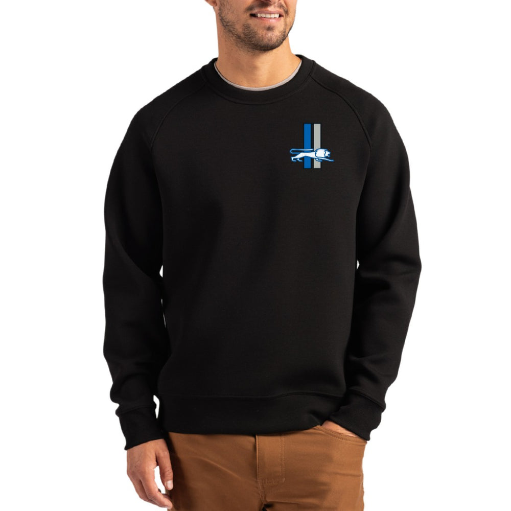 Detroit Lions Cutter & Buck Throwback Roam Recycled Raglan Pullover Sweatshirt - Black sale