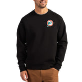 Miami Dolphins Cutter & Buck Throwback Roam Recycled Raglan Pullover Sweatshirt - Black online