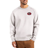 San Francisco 49ers Cutter & Buck Throwback Roam Recycled Raglan Pullover Sweatshirt - Gray on sale