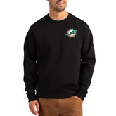 Miami Dolphins Cutter & Buck Primary Logo Roam Recycled Raglan Pullover Sweatshirt - Black cheap