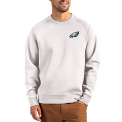 Philadelphia Eagles Cutter & Buck Primary Logo Roam Recycled Raglan Pullover Sweatshirt - Gray discount