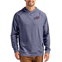 Buffalo Bills Cutter & Buck Adapt Americana Knit Recycled Raglan Pullover Hoodie - Heather Navy cheap