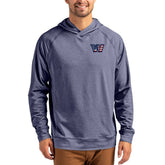 Washington Commanders Cutter & Buck Adapt Americana Knit Recycled Raglan Pullover Hoodie - Heather Navy sale