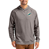 Miami Dolphins Cutter & Buck Adapt Historic Knit Recycled Raglan Pullover Hoodie - Heather Gray outlet