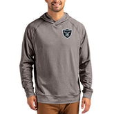 Las Vegas Raiders Cutter & Buck Adapt Knit Recycled Raglan Pullover Hoodie - Heather Gray for sale