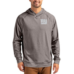 New York Giants Cutter & Buck Adapt Knit Recycled Raglan Pullover Hoodie - Heather Gray on sale