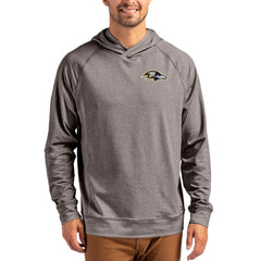 Baltimore Ravens Cutter & Buck Adapt Knit Recycled Raglan Pullover Hoodie - Heather Gray sale