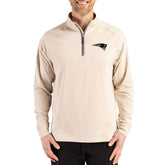 New England Patriots Cutter & Buck Adapt Eco Knit Stretch Recycled Quarter-Zip Pullover - Tan online