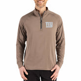 New York Giants Cutter & Buck Adapt Eco Knit Stretch Recycled Quarter-Zip Pullover - Brown sale
