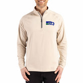 Seattle Seahawks Cutter & Buck Adapt Eco Knit Stretch Recycled Quarter-Zip Pullover - Tan outlet