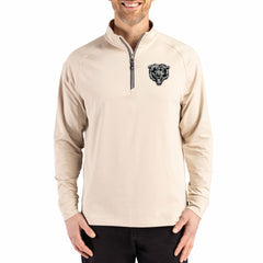 Chicago Bears Cutter & Buck Adapt Eco Knit Stretch Recycled Quarter-Zip Pullover - Tan outlet