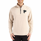 Atlanta Falcons Cutter & Buck Adapt Eco Knit Stretch Recycled Quarter-Zip Pullover - Tan outlet
