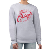 Kansas City Chiefs G-III 4Her by Carl Banks Women's Distressed Graphics Fleece Pullover Sweatshirt - Gray online