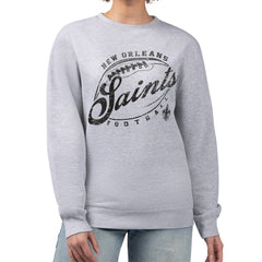 New Orleans Saints G-III 4Her by Carl Banks Women's Distressed Graphics Fleece Pullover Sweatshirt - Gray discount