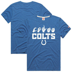 Indianapolis Colts Homage Unisex NFL ASL Collection by Love Sign Tri-Blend T-Shirt - Royal cheap