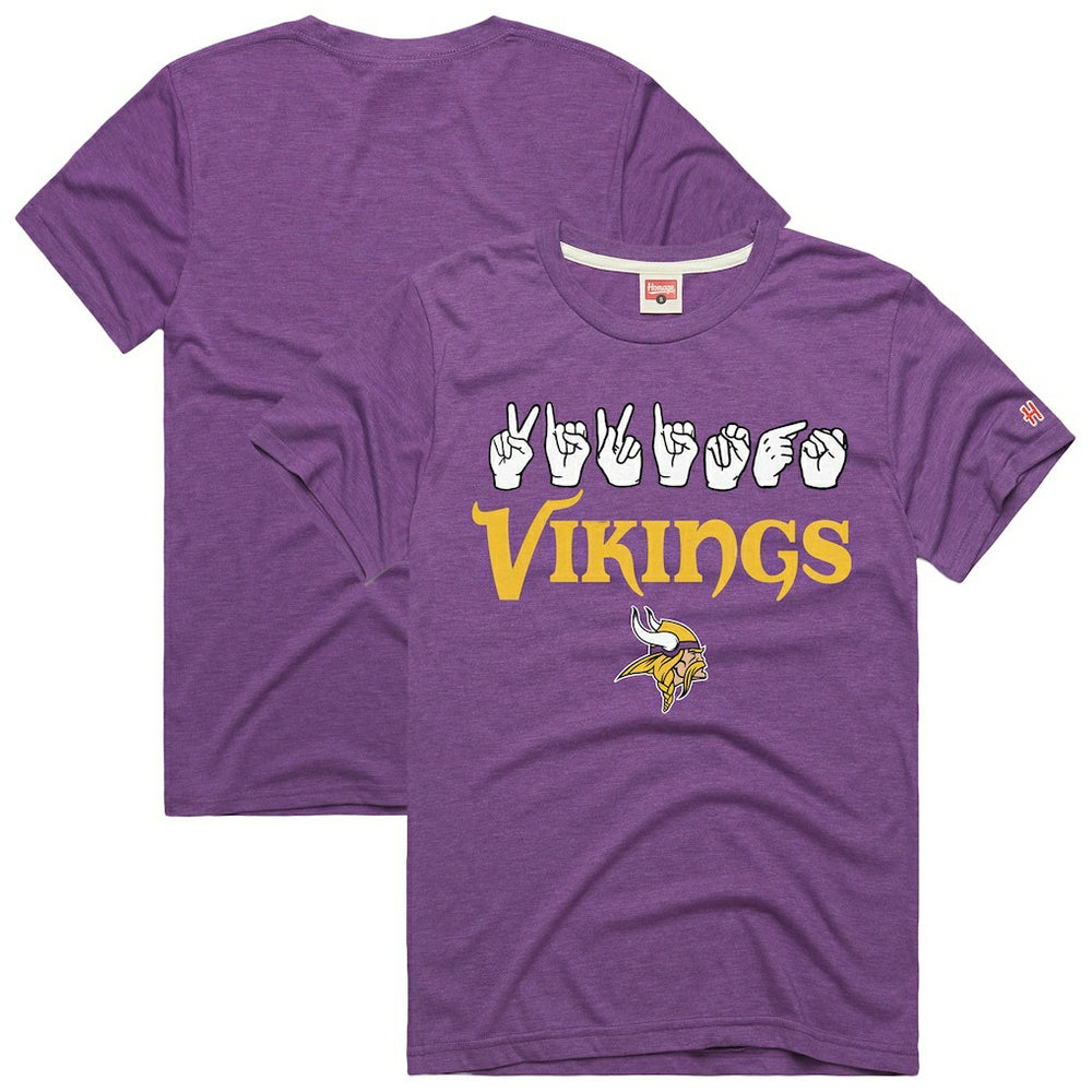 Minnesota Vikings Homage Unisex NFL ASL Collection by Love Sign Tri-Blend T-Shirt - Purple outlet