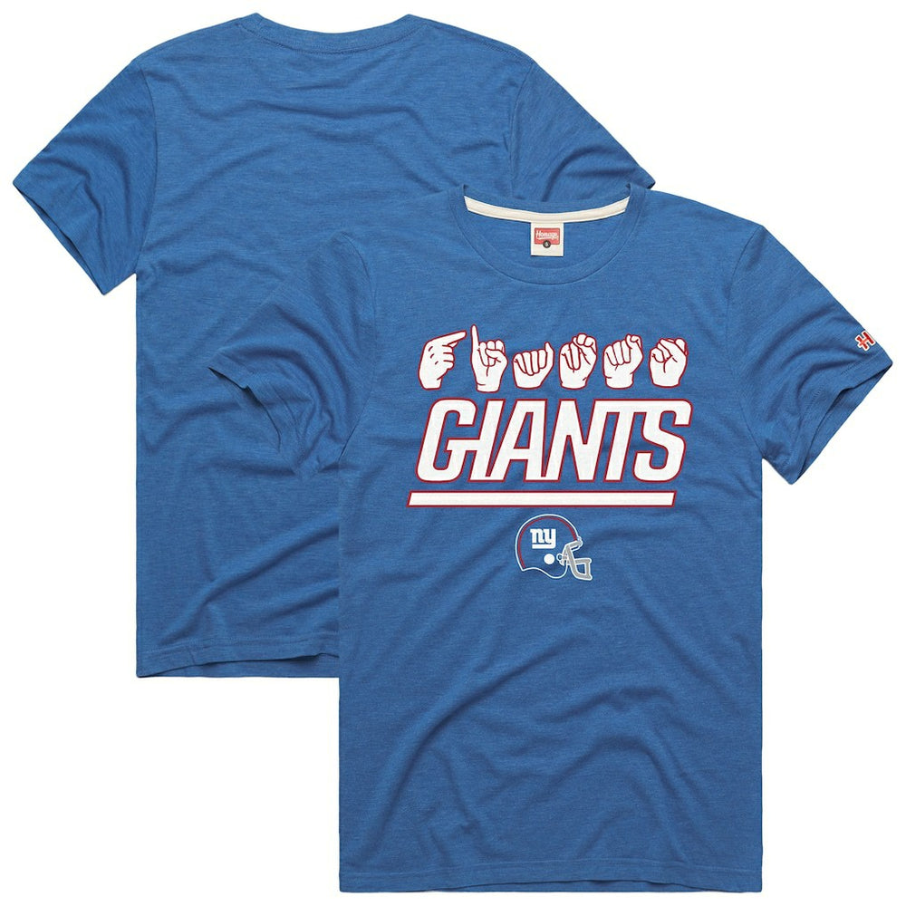 New York Giants Homage Unisex NFL ASL Collection by Love Sign Tri-Blend T-Shirt - Royal discount