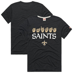 New Orleans Saints Homage Unisex NFL ASL Collection by Love Sign Tri-Blend T-Shirt - Black sale