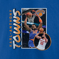 Karl-Anthony Towns New York Knicks '90s Player Graphic T-Shirt - Blue on sale