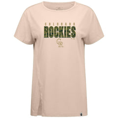 Colorado Rockies Levelwear Women's Influx Protect W T-Shirt - Khaki