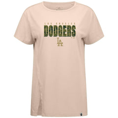 Los Angeles Dodgers Levelwear Women's Influx Protect W T-Shirt - Khaki