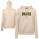 Atlanta Braves Levelwear Women's Adorn Protect W Pullover Hoodie - Khaki
