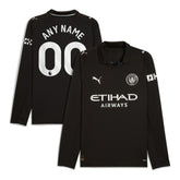 Manchester City 2025/26 Away Replica Long Sleeve Custom Jersey - Black | Puma cheap