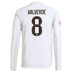 Federico Valverde Real Madrid 2025/26 Home Long Sleeve Jersey - White | Adidas cheap