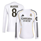 Federico Valverde Real Madrid 2025/26 Home Replica Long Sleeve Jersey - White | Adidas discount