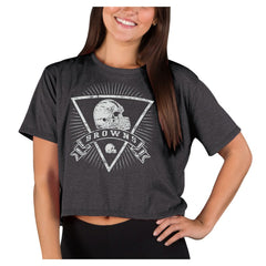 Cleveland Browns Concepts Sport Women's Quest Knit Crop Top - Charcoal discount
