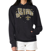 New Orleans Saints Starter Women's Fireworks Fleece Pullover Hoodie - Black discount