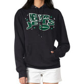 New York Jets Starter Women's Fireworks Fleece Pullover Hoodie - Black sale
