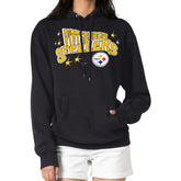 Pittsburgh Steelers Starter Women's Fireworks Fleece Pullover Hoodie - Black discount