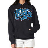 Detroit Lions Starter Women's Fireworks Fleece Pullover Hoodie - Black on sale