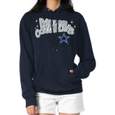 Dallas Cowboys Starter Women's Fireworks Fleece Pullover Hoodie - Navy cheap