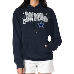 Dallas Cowboys Starter Women's Fireworks Fleece Pullover Hoodie - Navy cheap