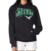 Philadelphia Eagles Starter Women's Fireworks Fleece Pullover Hoodie - Black on sale
